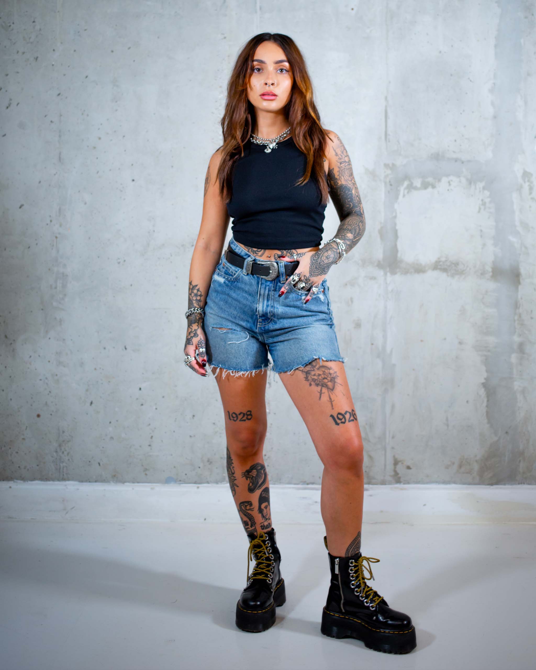 Black ribbed tank top by Sleazy Rider.