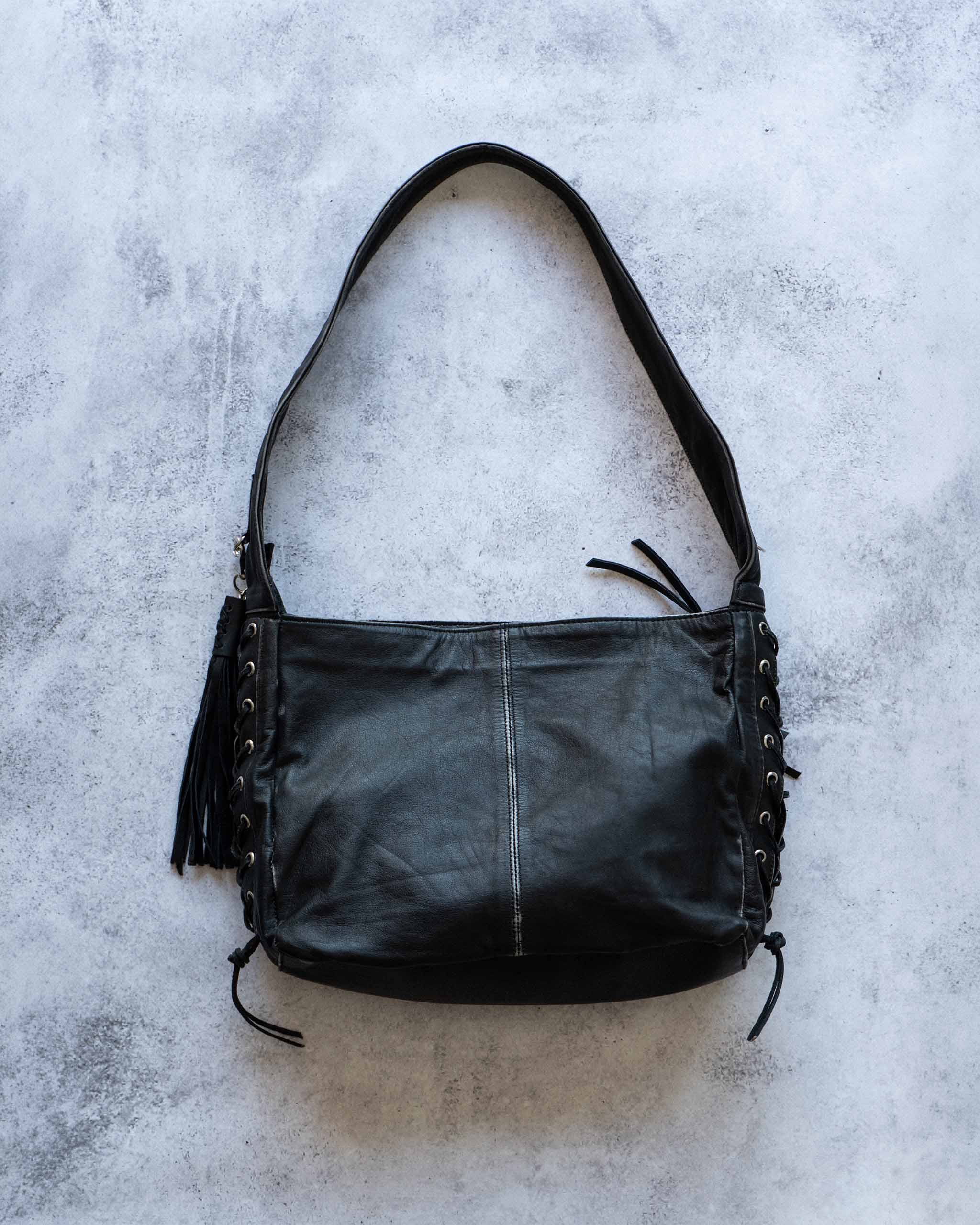 Coyote Studded Leather Bag - Black