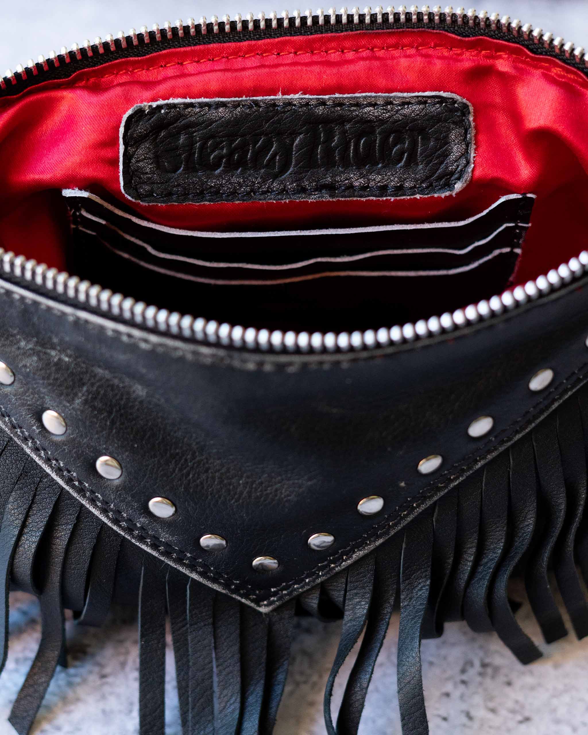 Coyote Studded Leather Mini Bag - Black