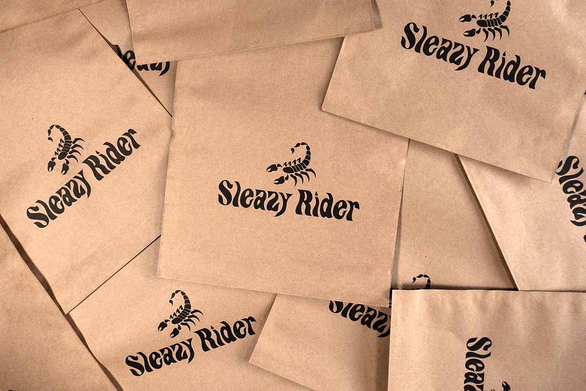 Sleazy Rider sustainable packaging