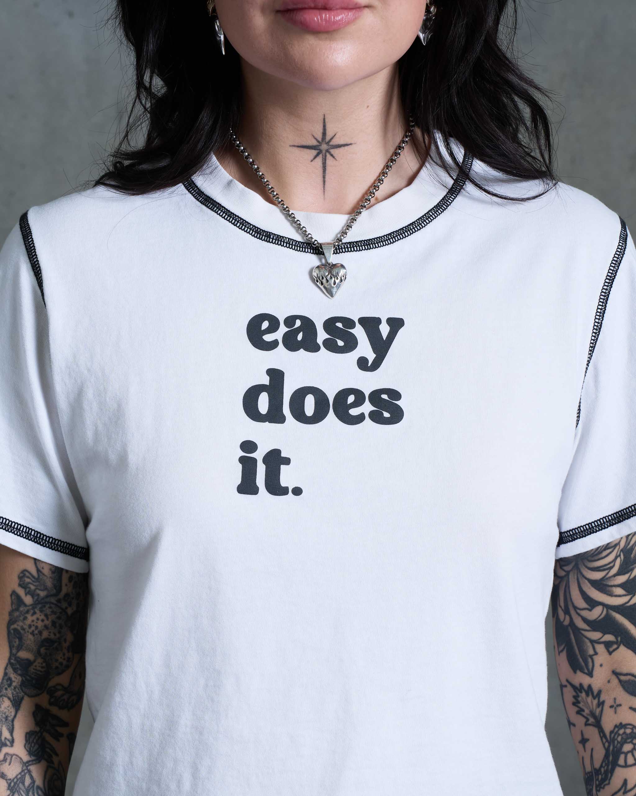 Easy Does It T-Shirt - Vintage White