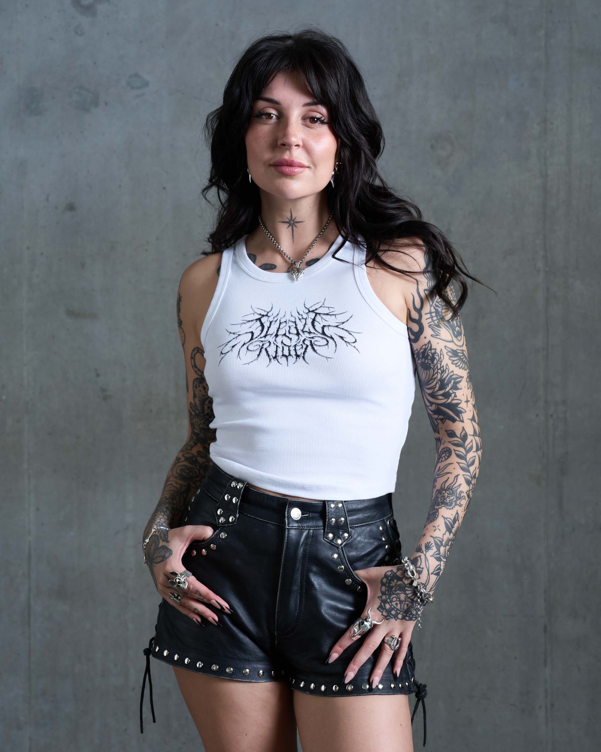 Executioner Ribbed Tank Top - White