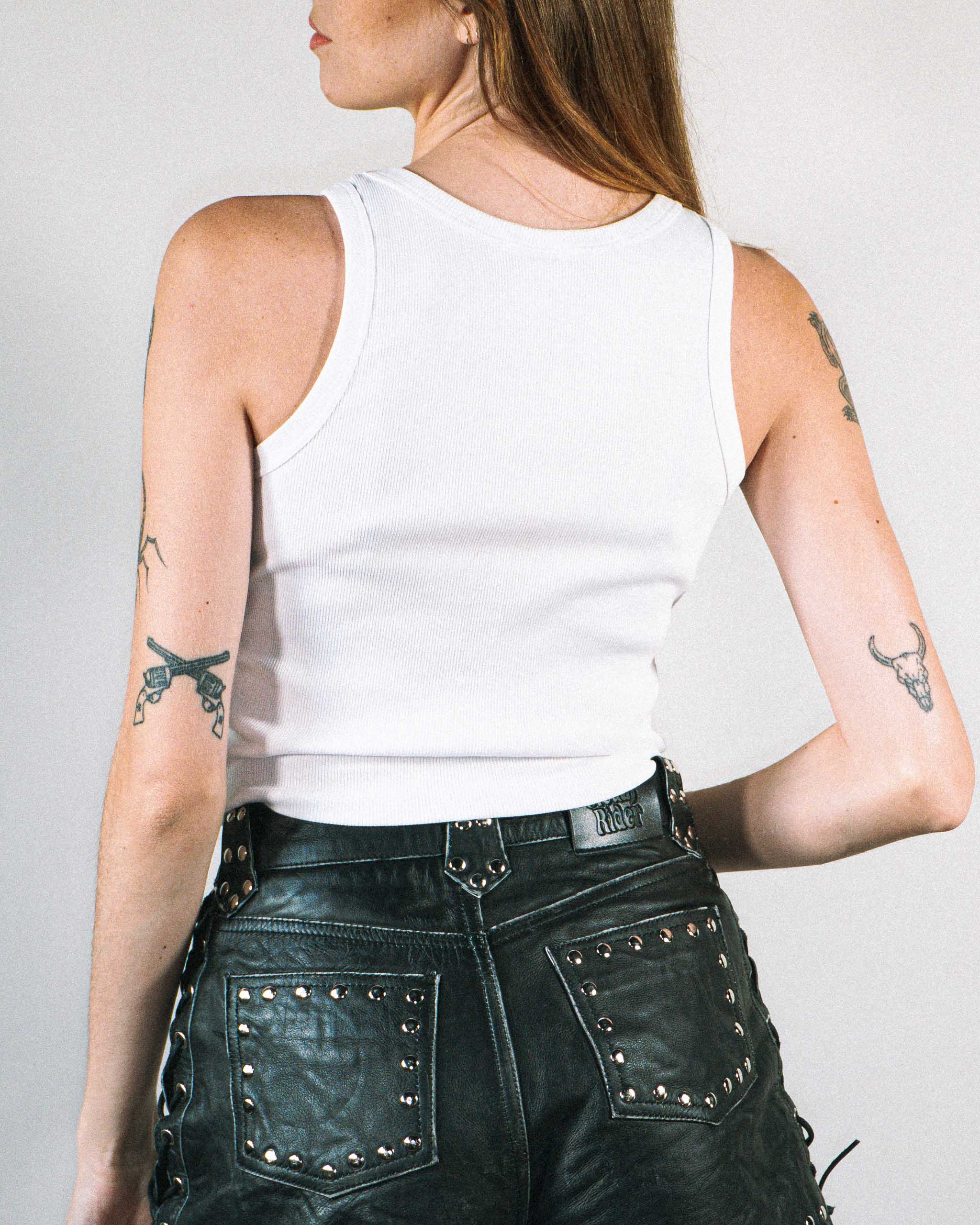 Executioner Ribbed Tank Top - White