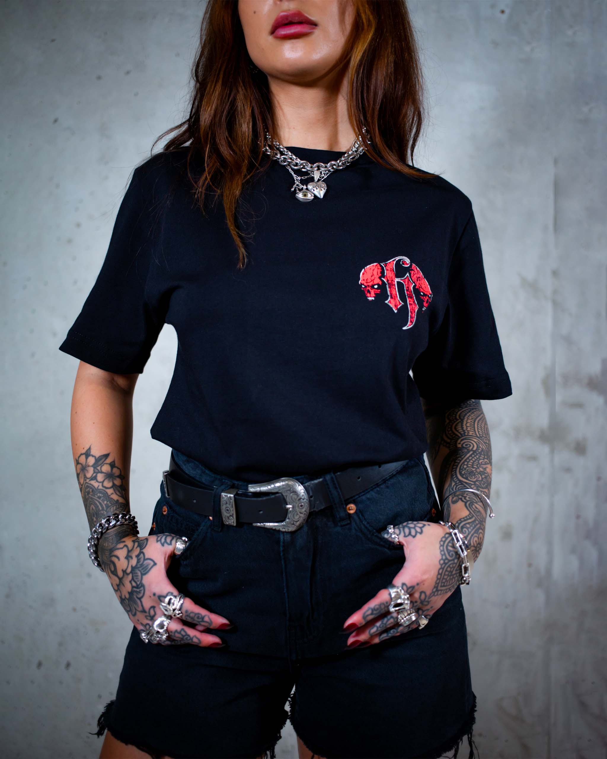 Heavy Music Awards T-Shirt by Sleazy Rider. Worn by an alternative rock and metal model.