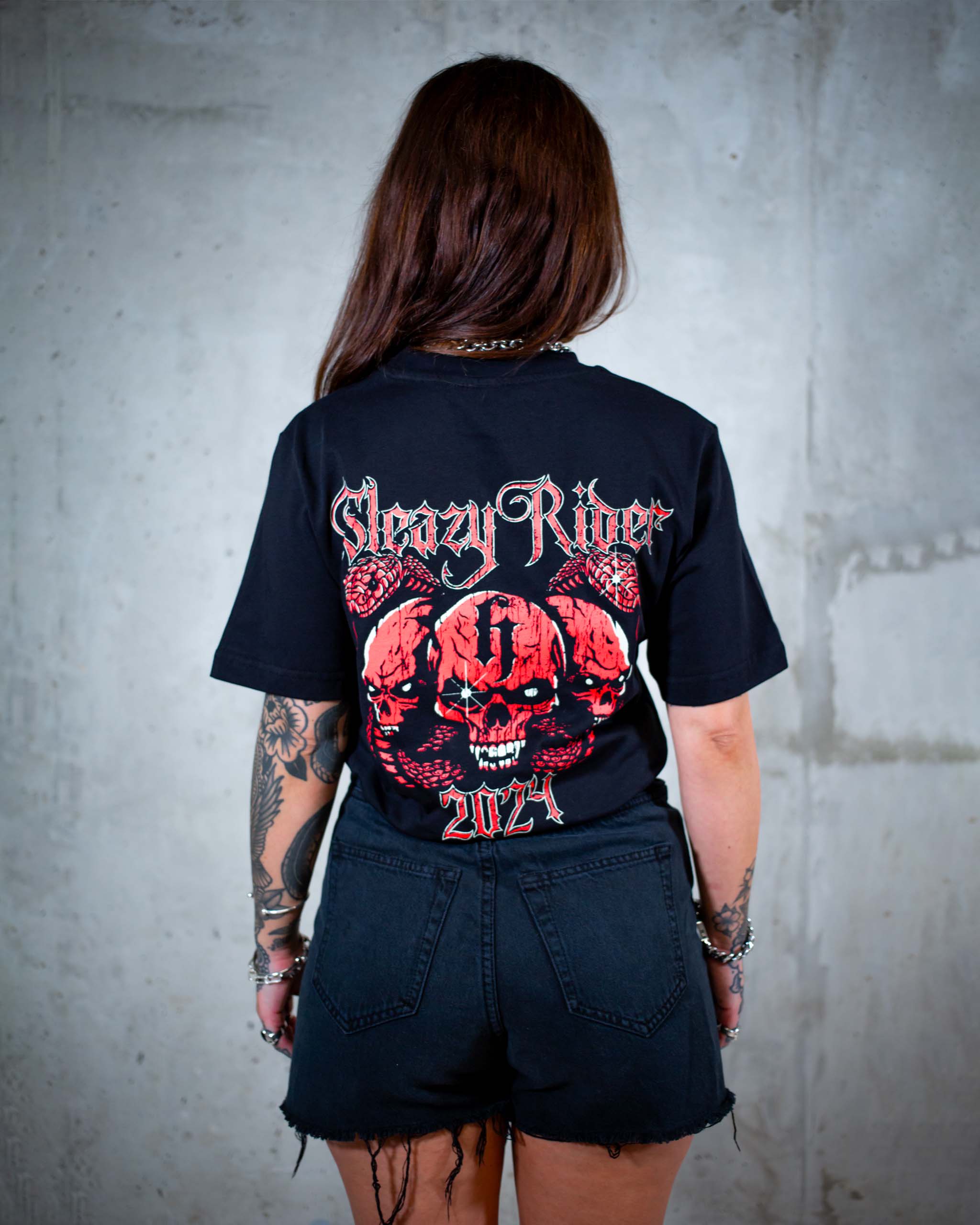 Heavy Music Awards T-Shirt by Sleazy Rider. Worn by an alternative rock and metal model.