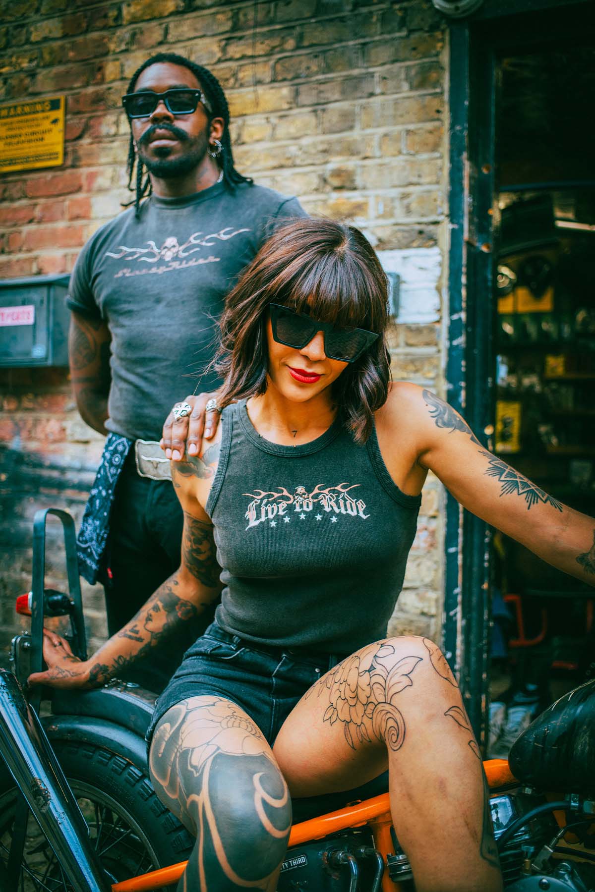 A biker couple
