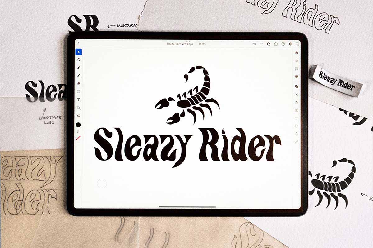 Sleazy Rider new logo sketches