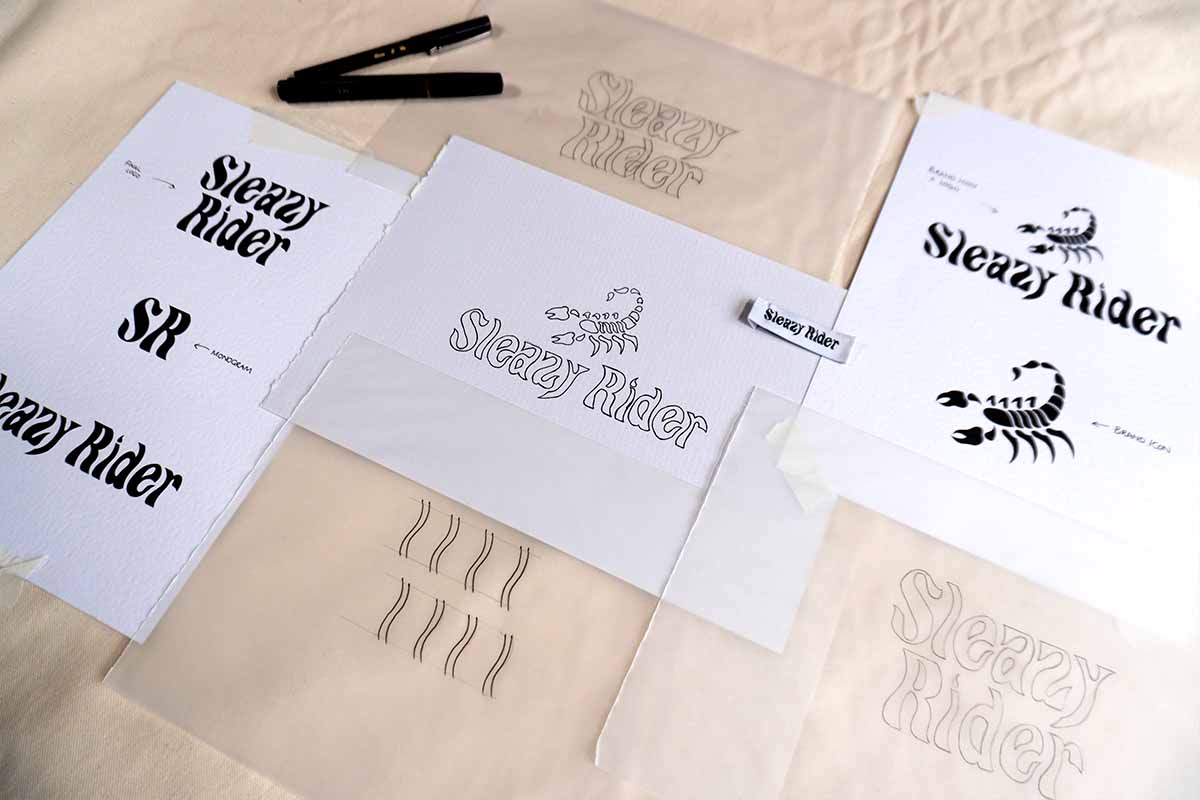 Sleazy Rider logo design process
