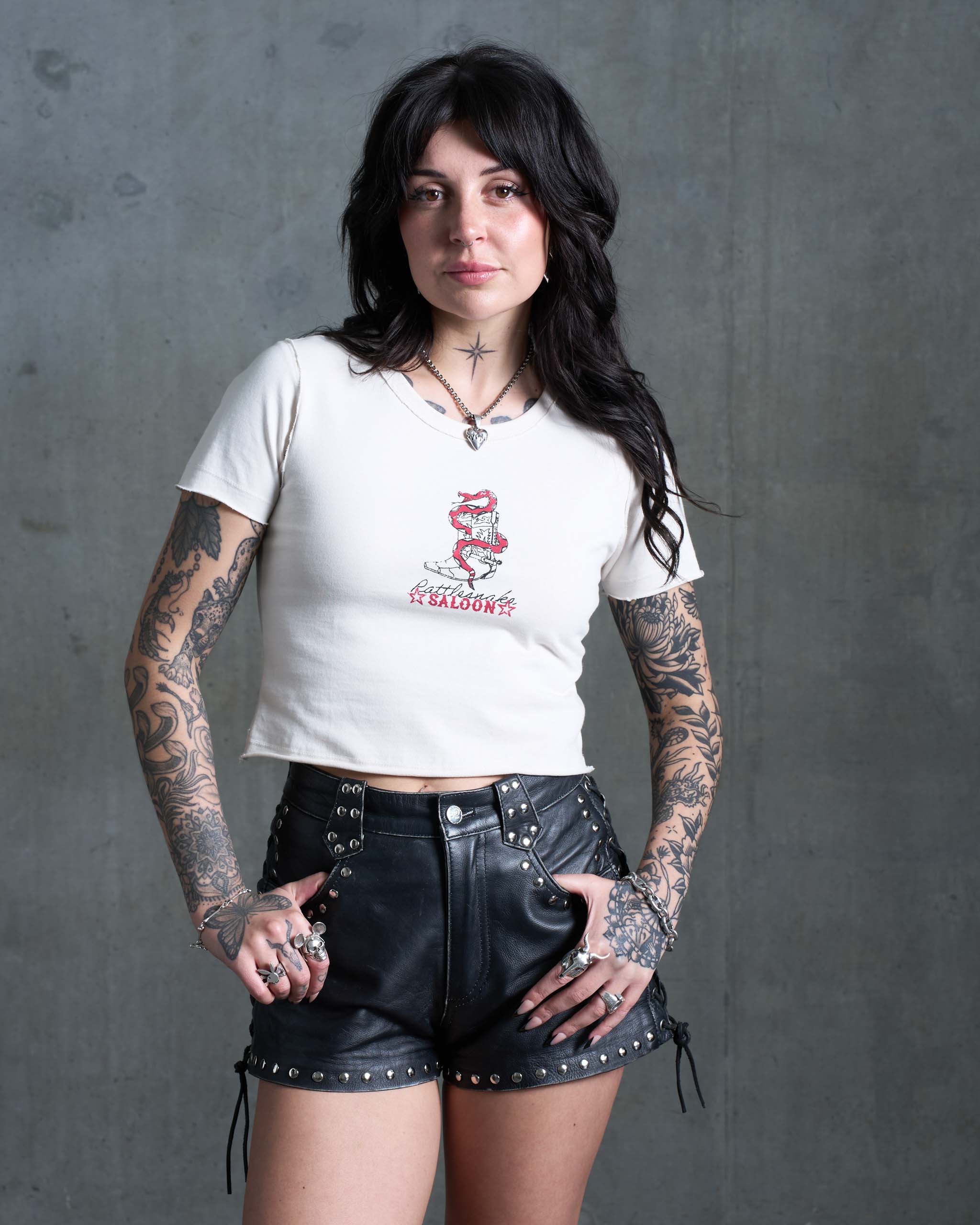 Rattlesnake Saloon Baby T-Shirt - Vintage White