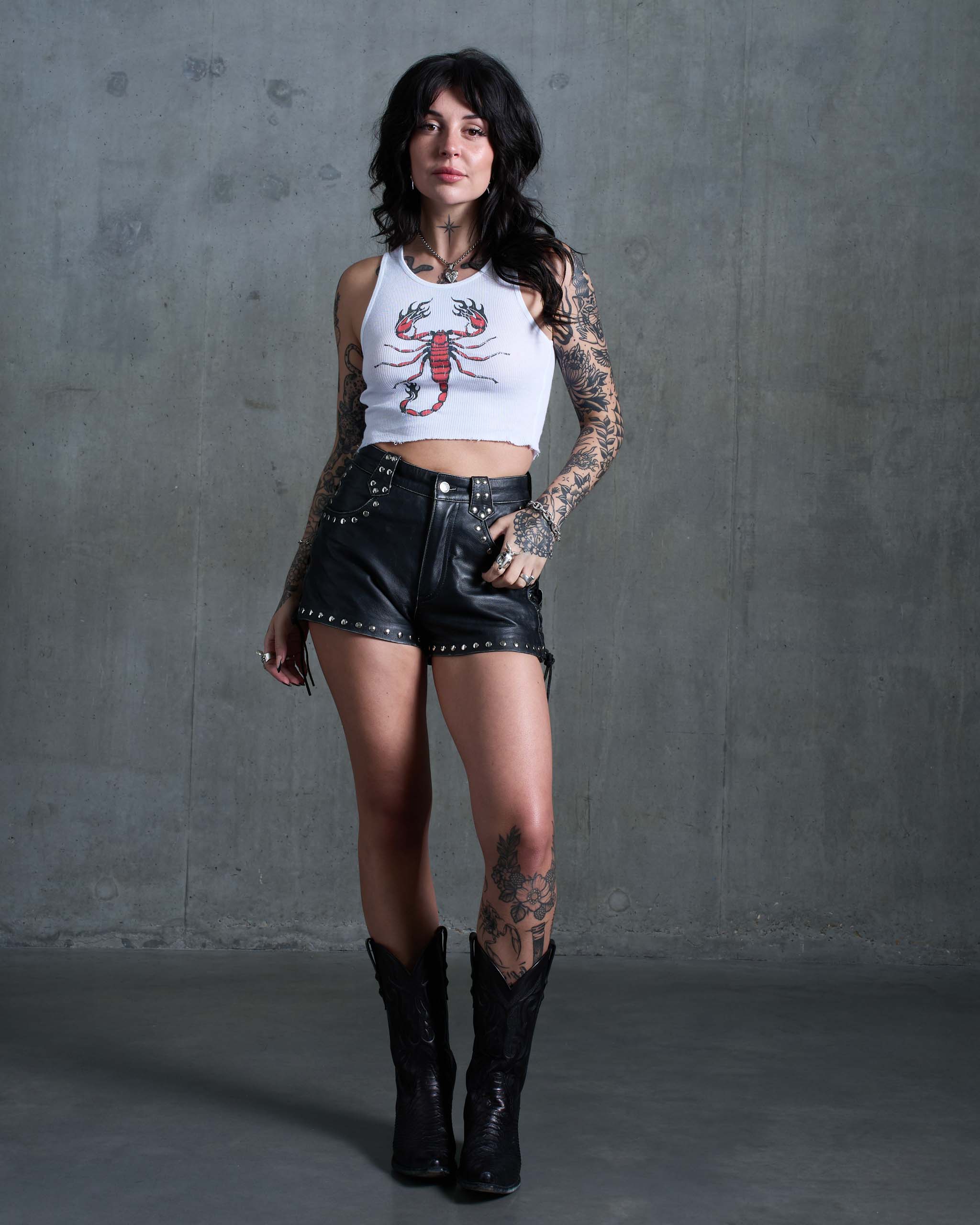 Red Scorpion Tank Top - White