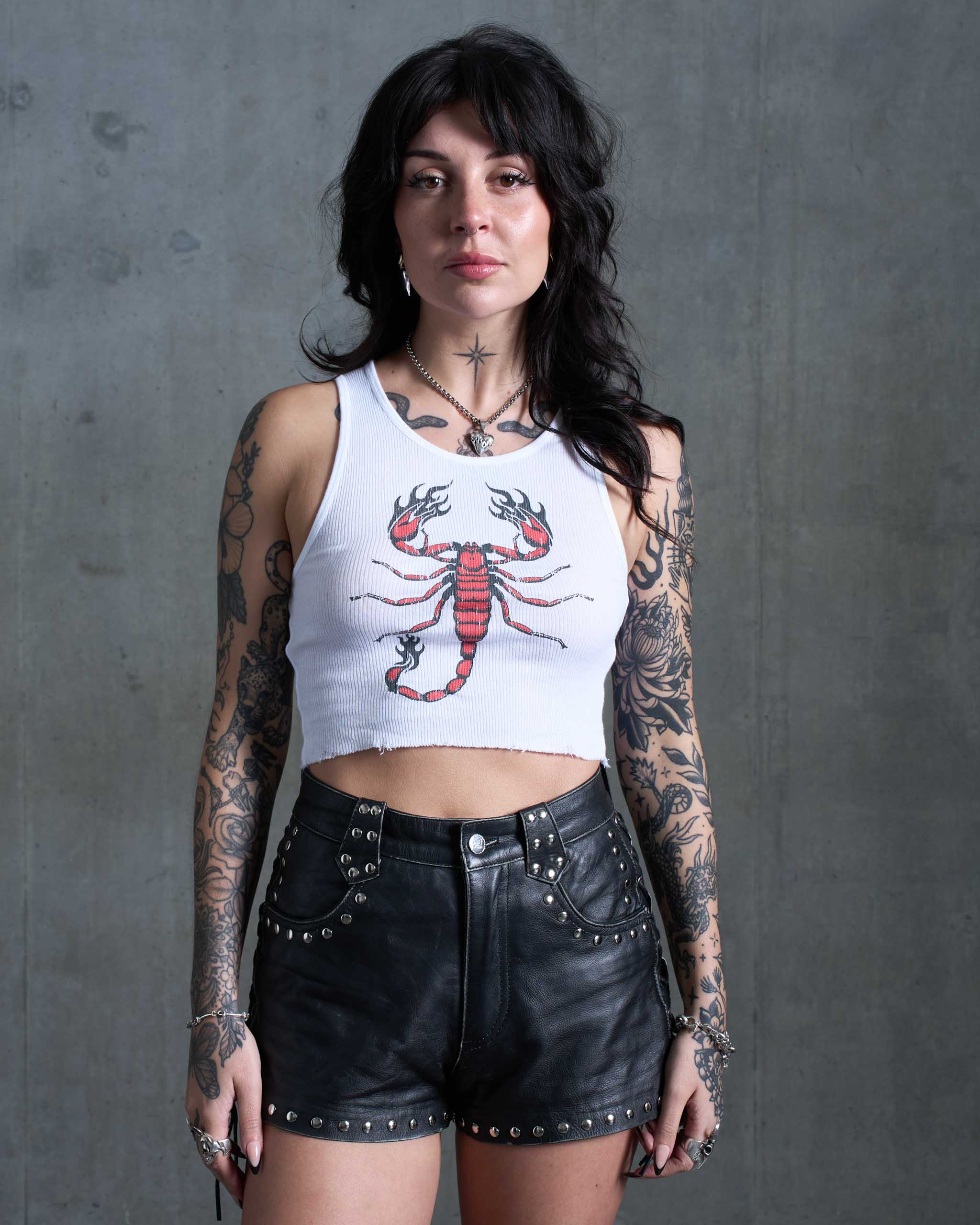 Red Scorpion Tank Top - White