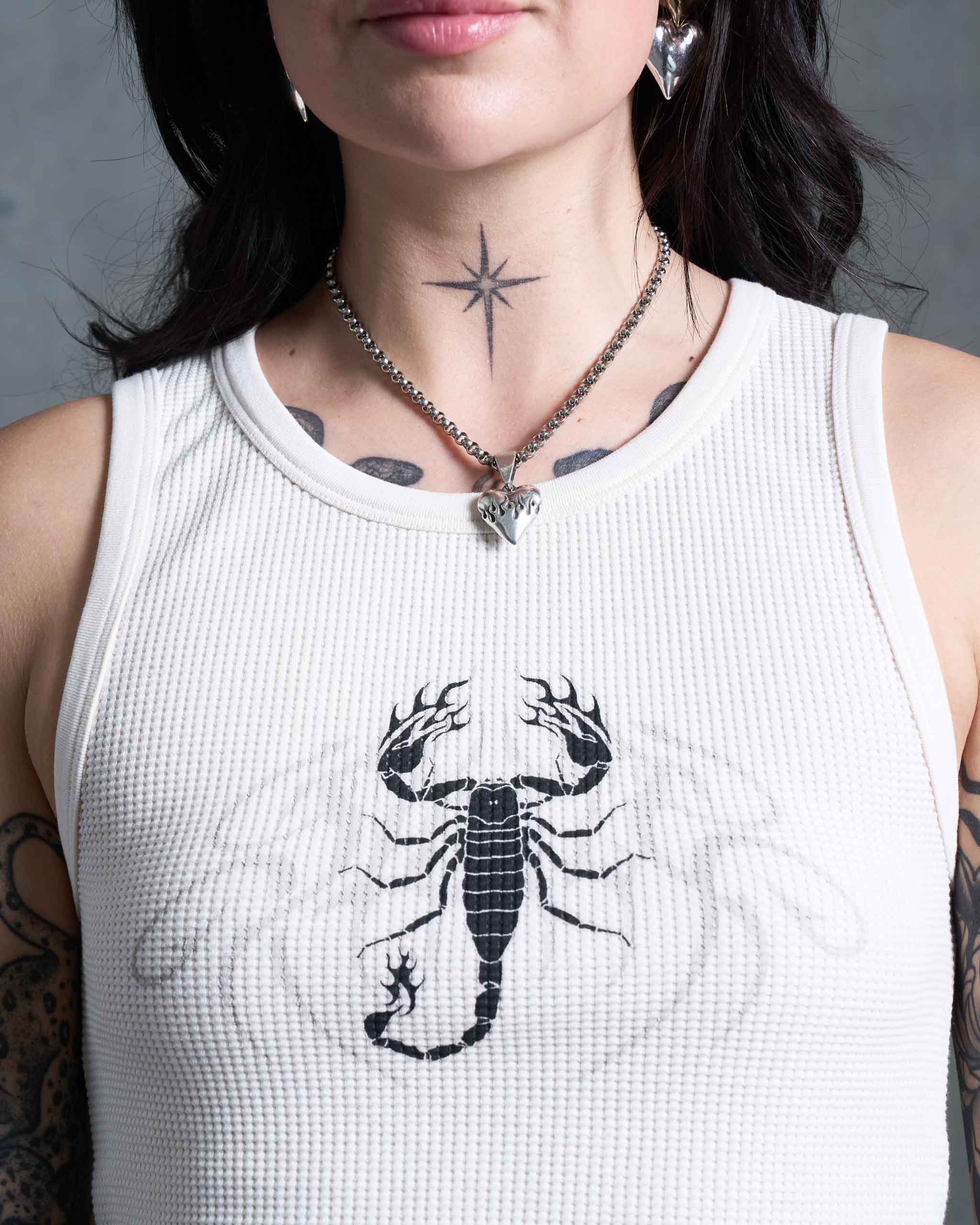 Scorpion Waffle Tank Top - Vintage White