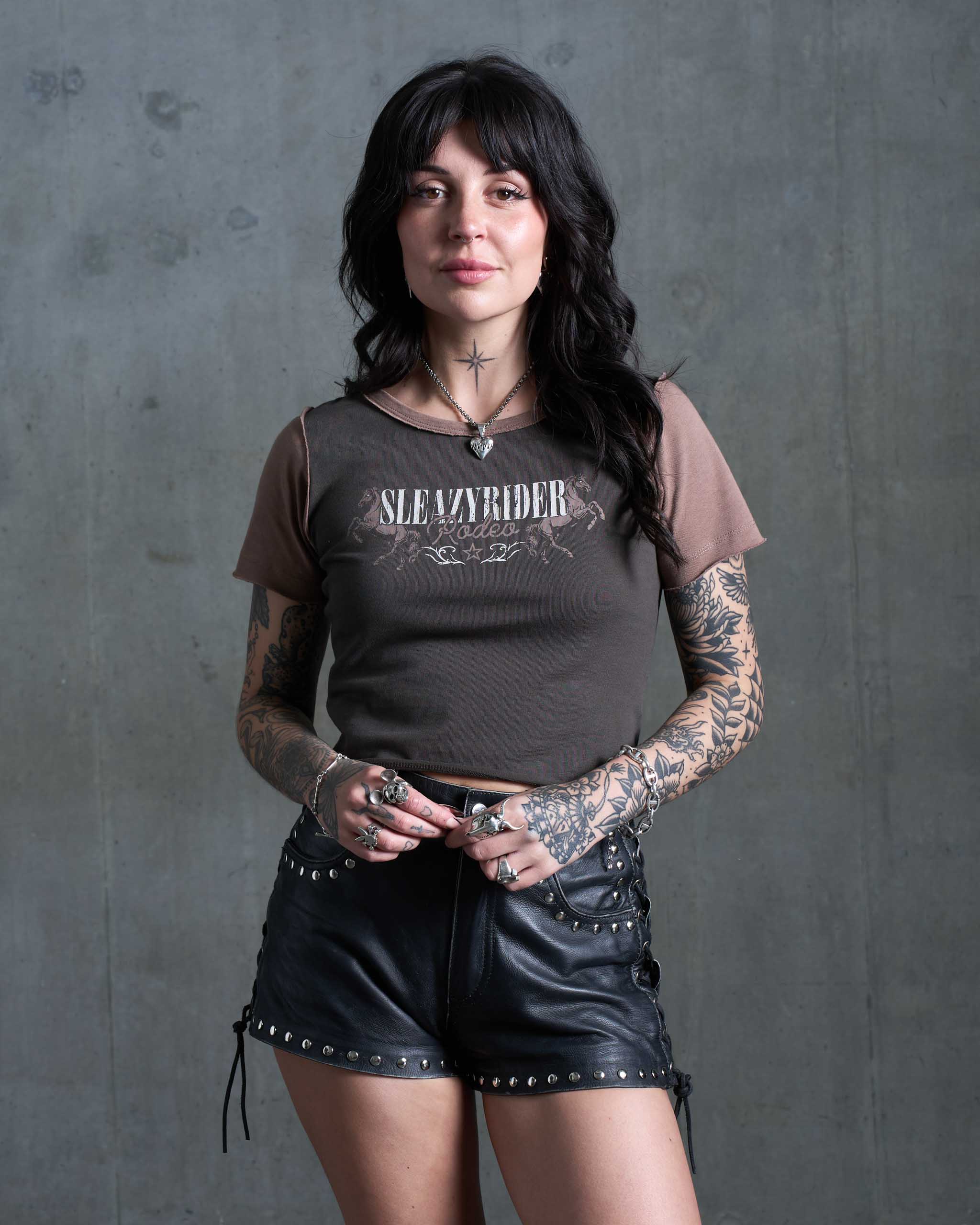 Sleazy Rider Rodeo Baby T-Shirt - Charcoal