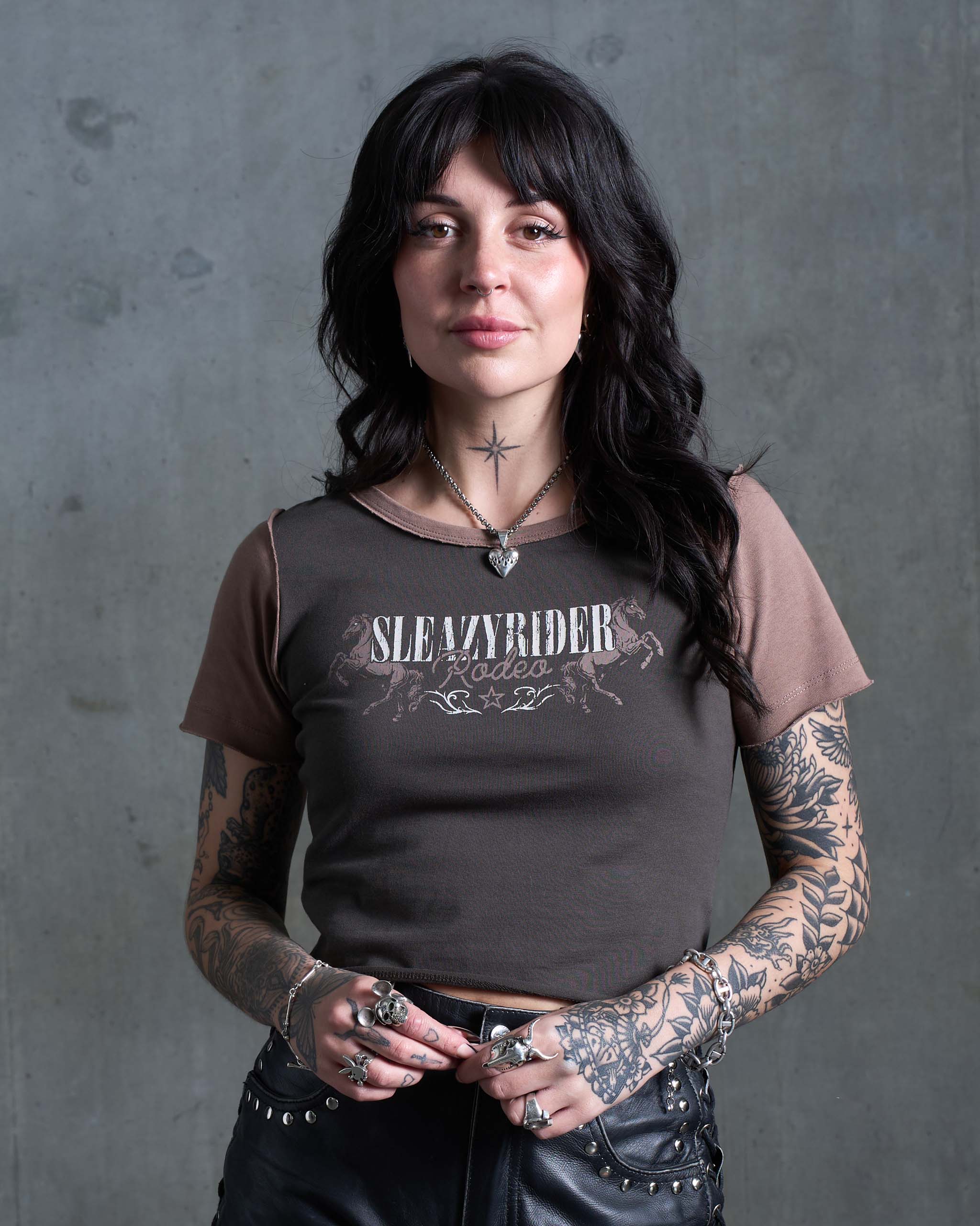 Sleazy Rider Rodeo Baby T-Shirt - Charcoal
