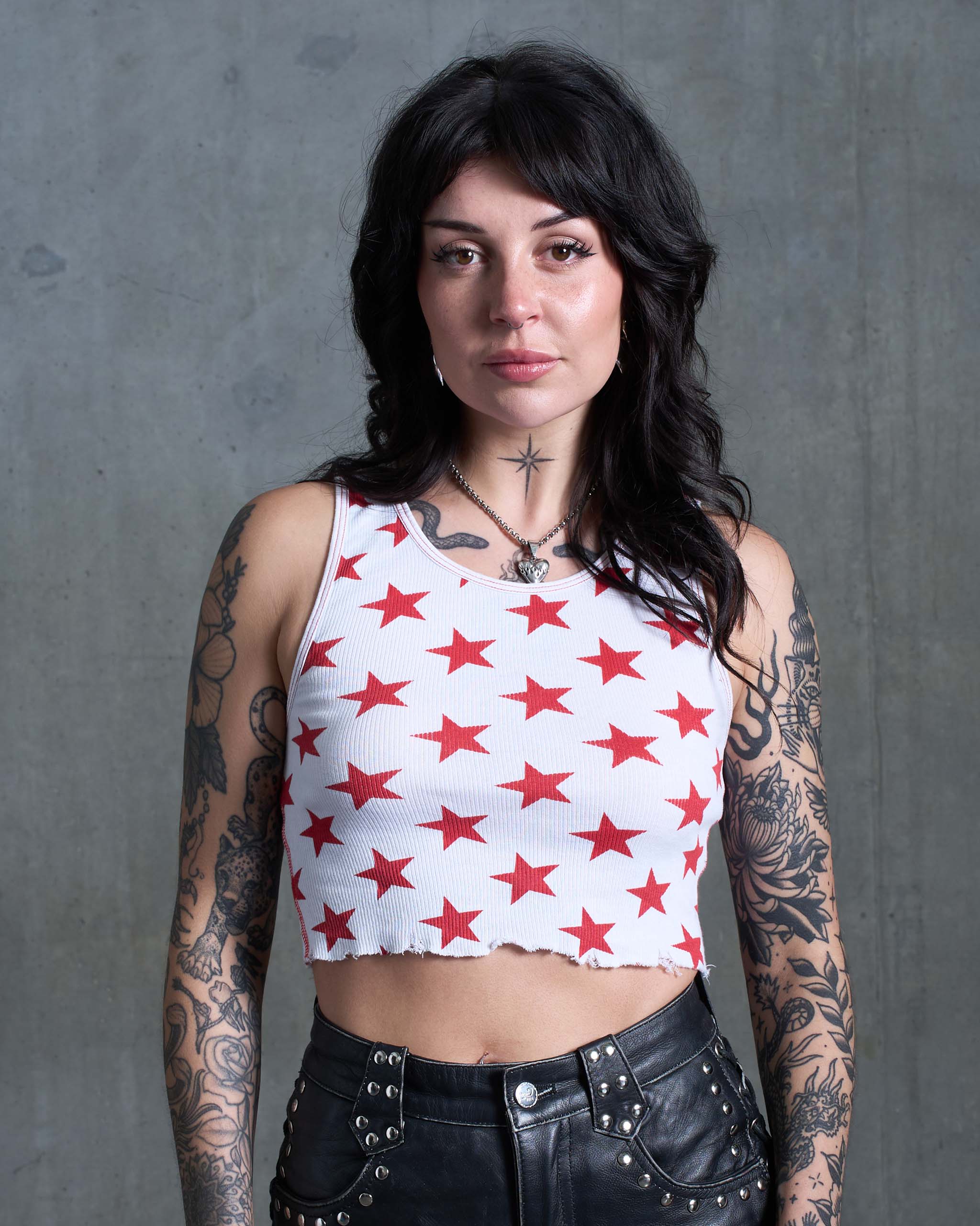 Starstudded Tank Top - White
