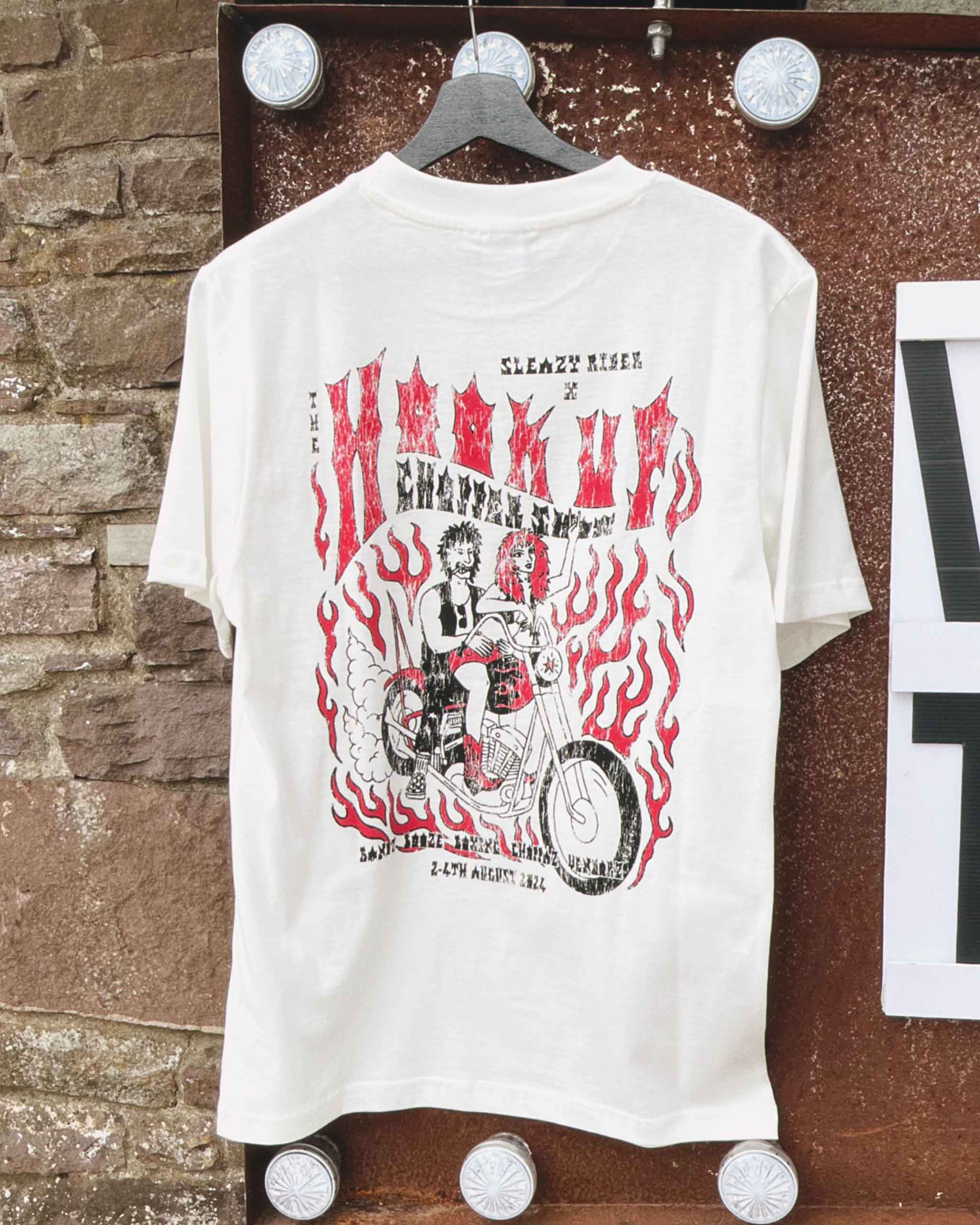 The Hook Up T-shirt rust background