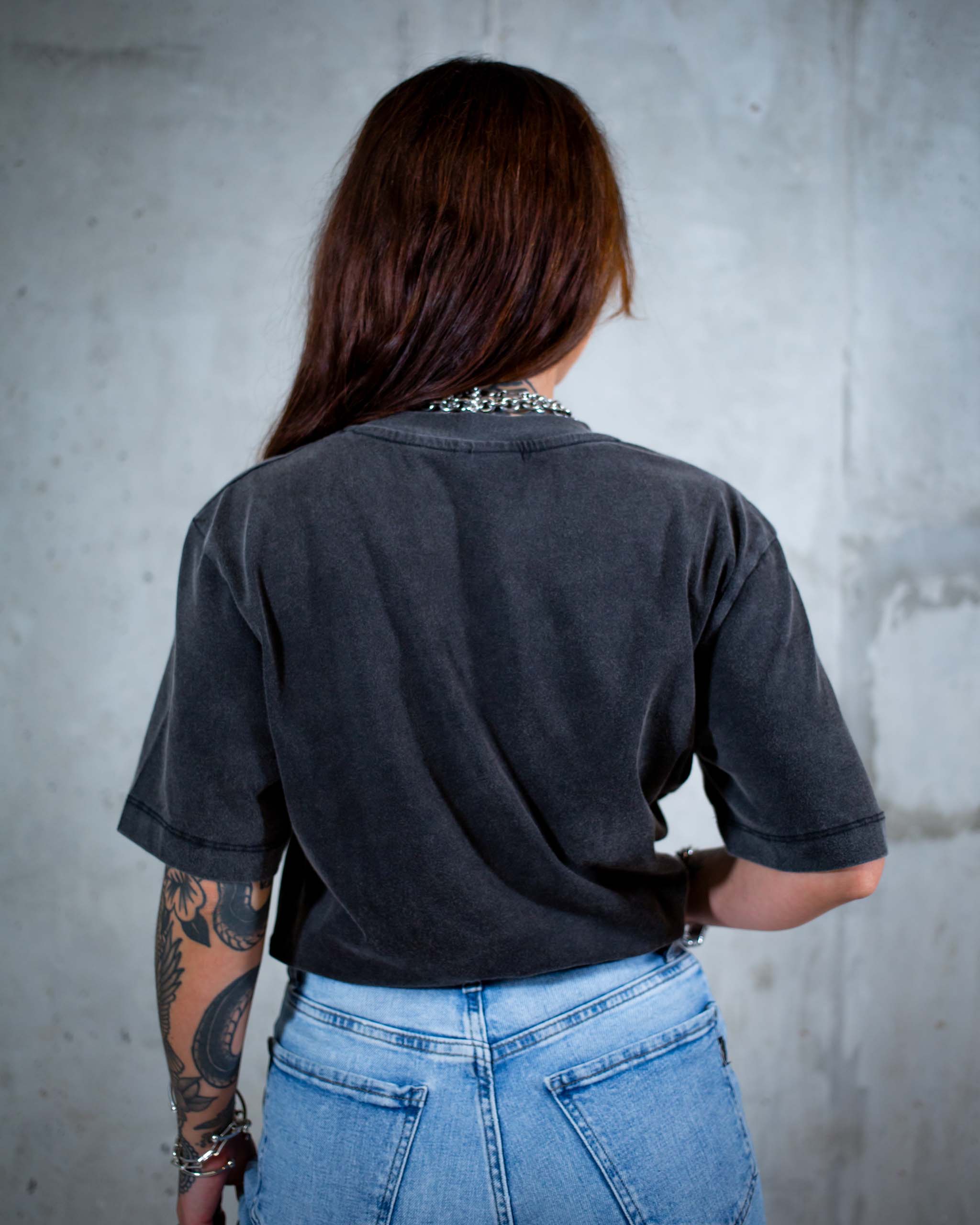 The Wildside biker t-shirt by Sleazy Rider. Featuring a chrome winged skull and flames print.