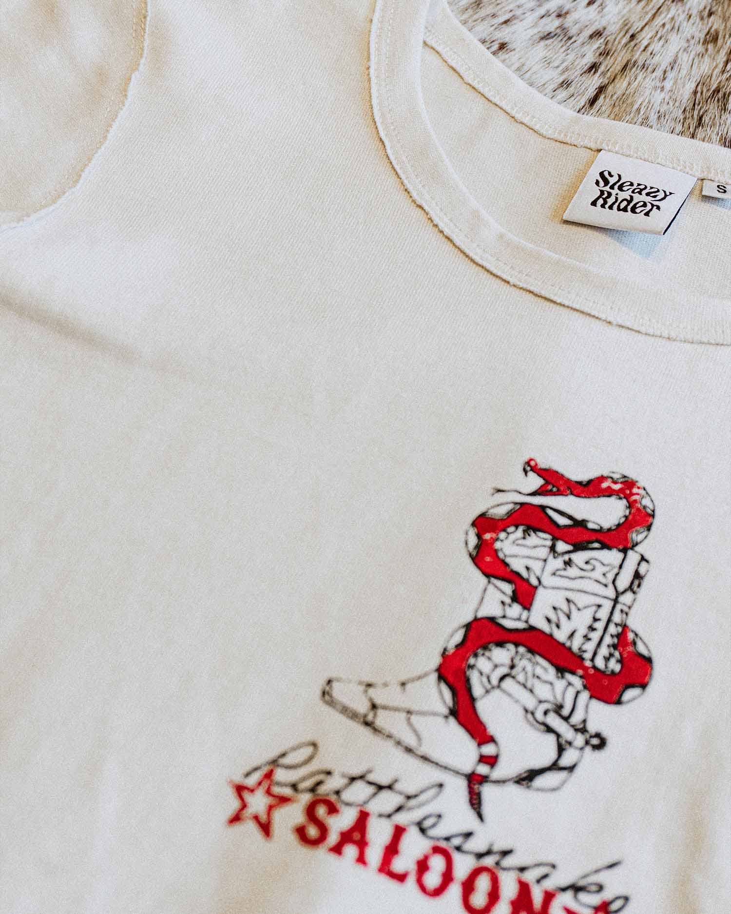 Rattlesnake Saloon Baby T-Shirt - Vintage White