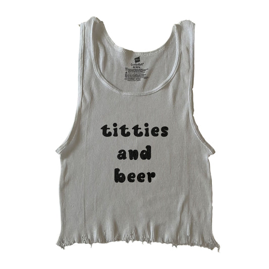 Titties and Beer White Tank