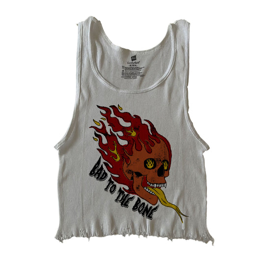 Red Bad to the Bone White Tank