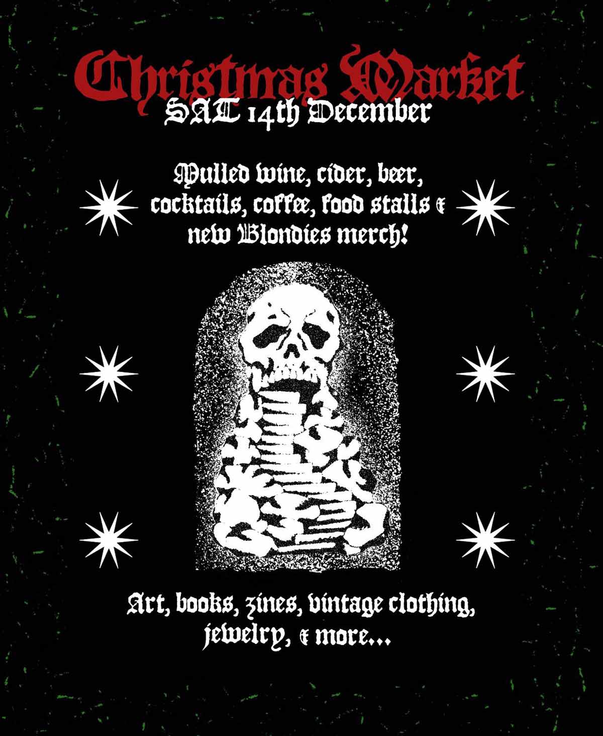 The Blondies Brewery Christmas Gothic Market Poster