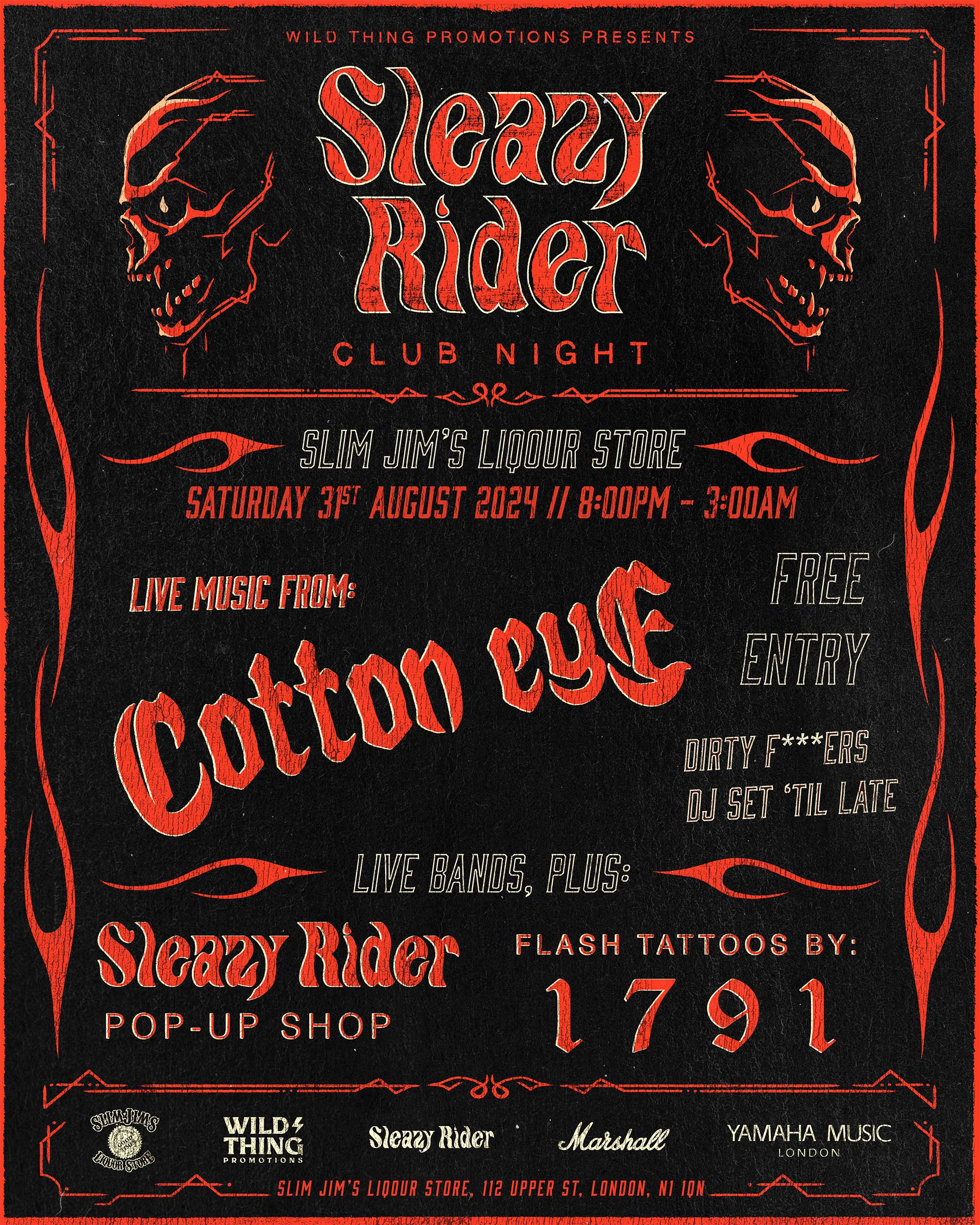 Sleazy Rider Club Night at Slim Jim's Liquor Store