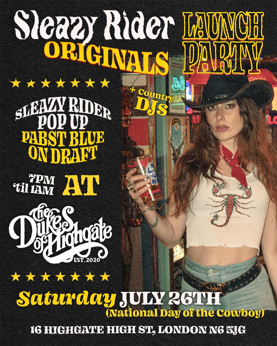 Sleazy Rider Originals Launch Party at The Dukes of Highgate