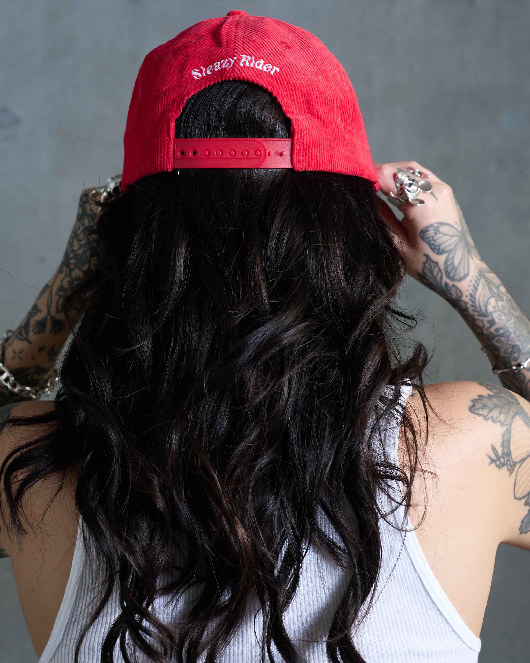 Cowboy Hat Corduroy Cap - Red