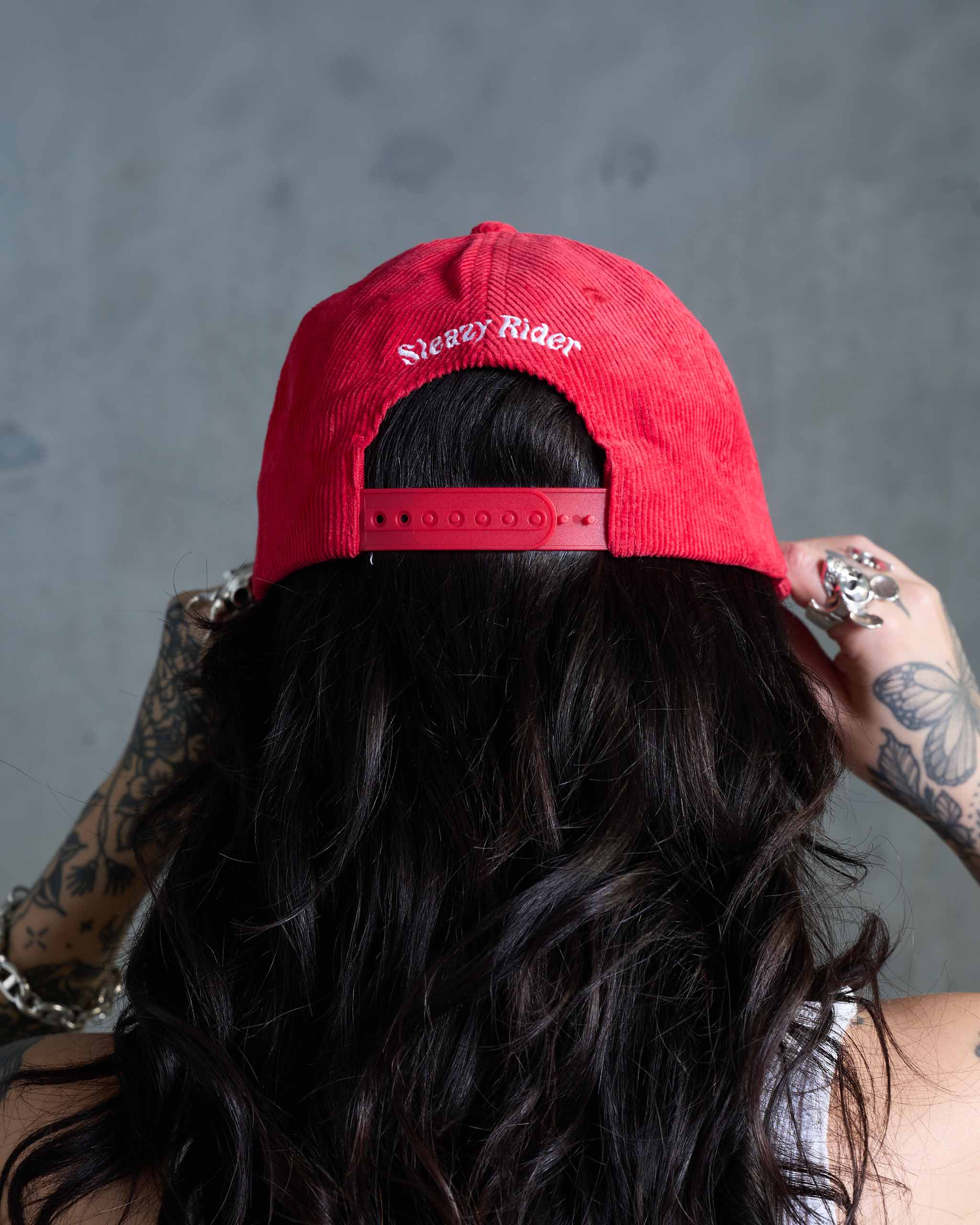 Cowboy Hat Corduroy Cap - Red
