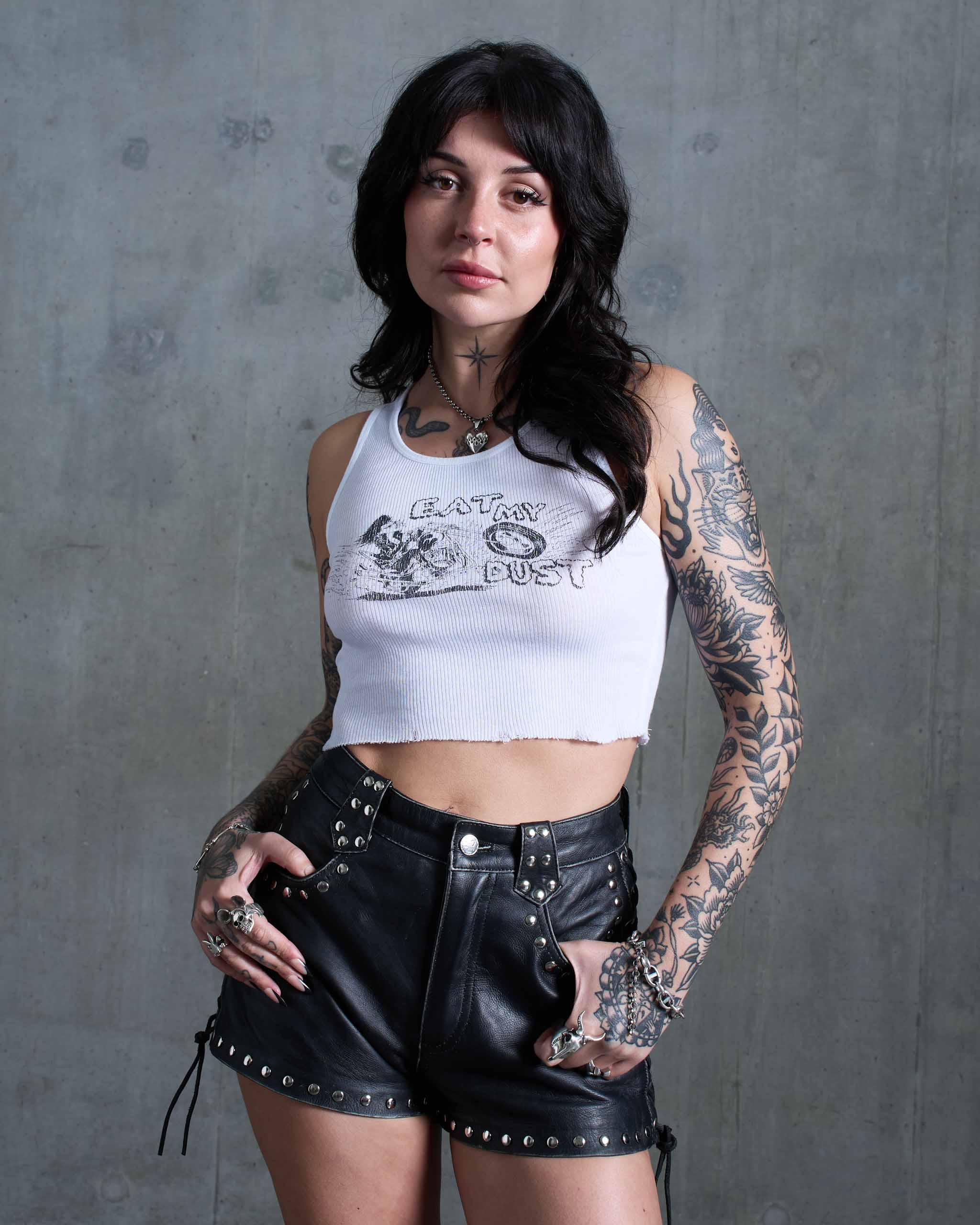 Eat My Dust Tank Top - White