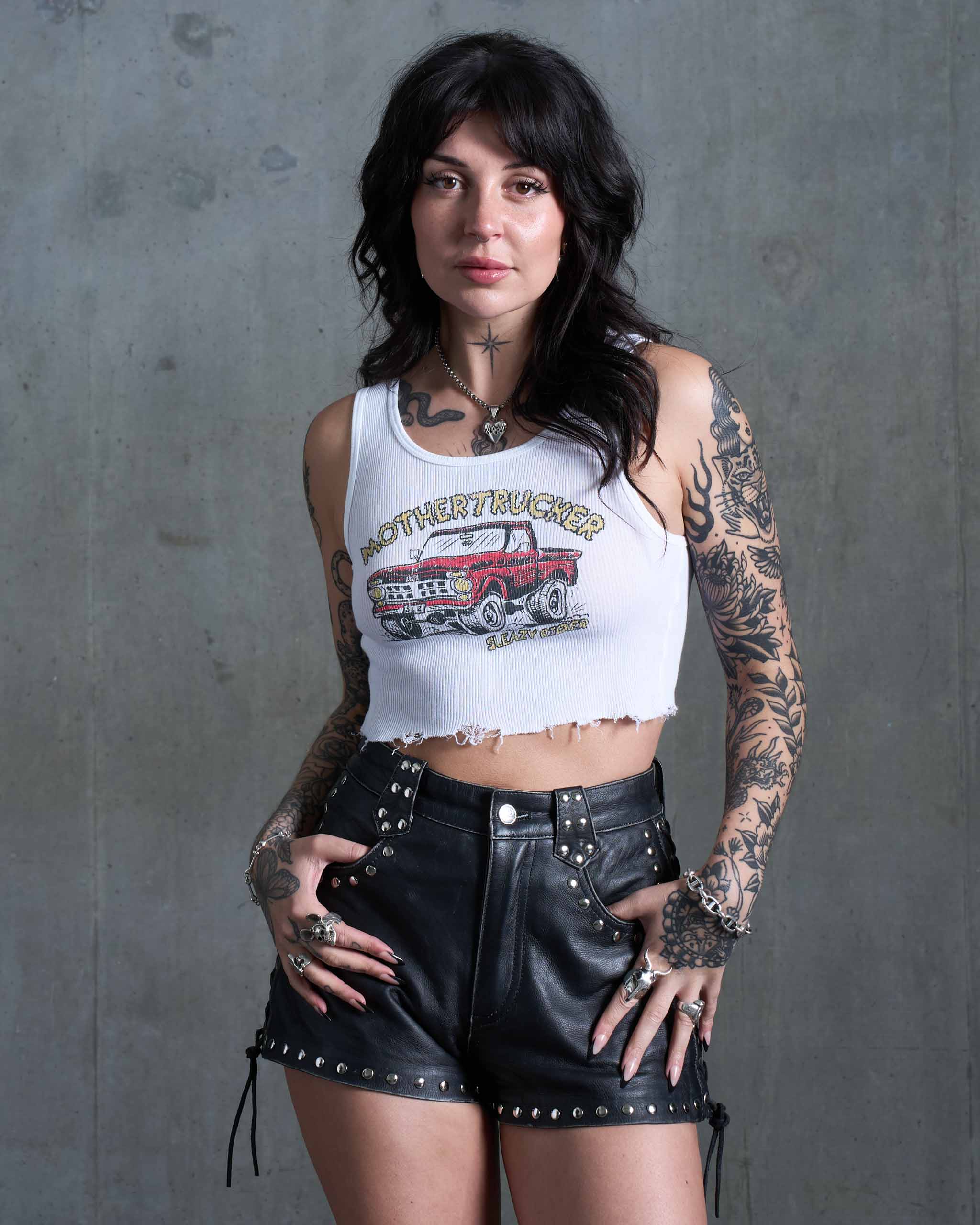 Mothertrucker Tank Top - White