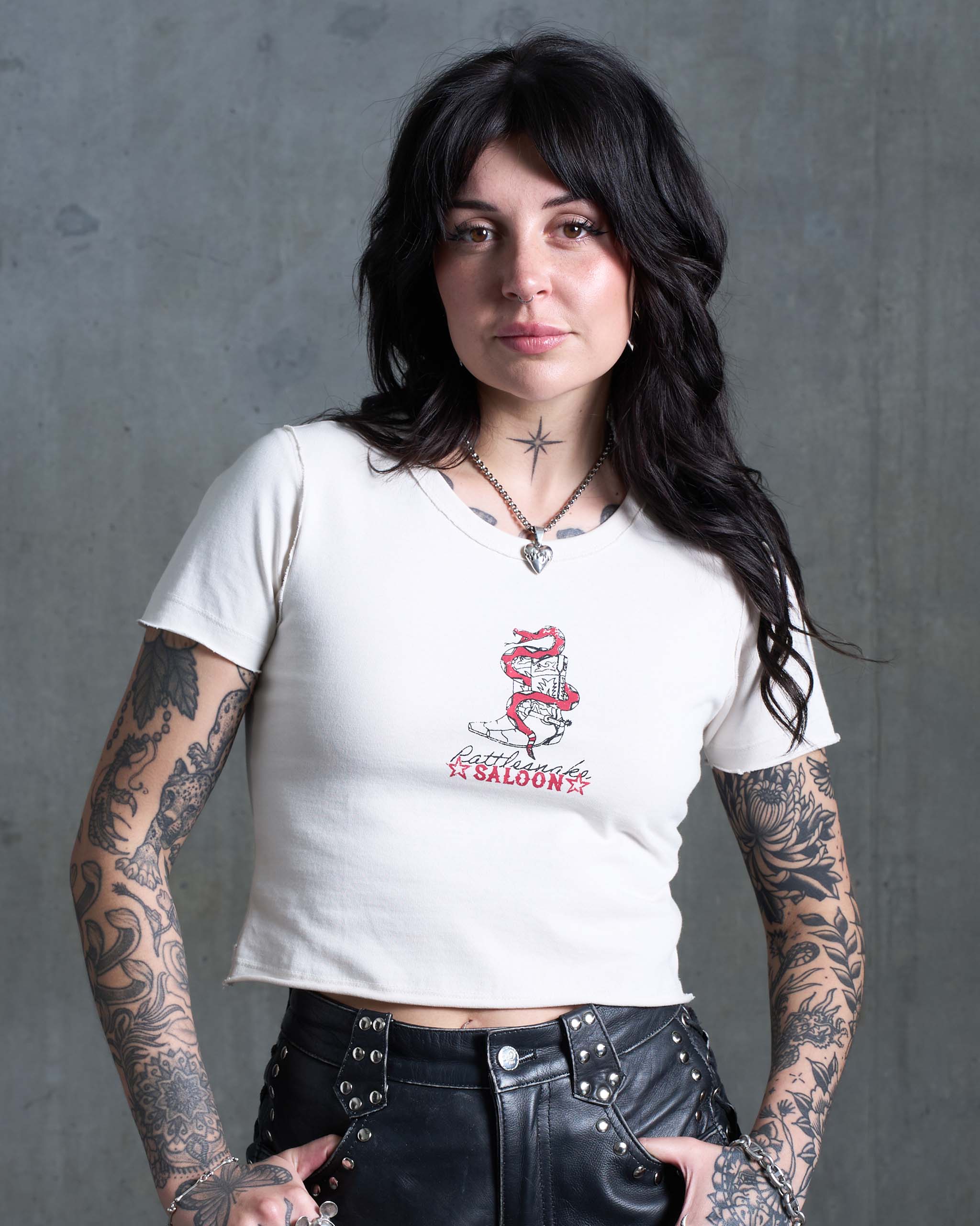 Rattlesnake Saloon Baby T-Shirt - Vintage White