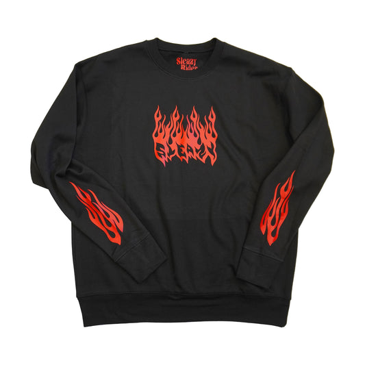 Sleazy Flames Black Sweatshirt