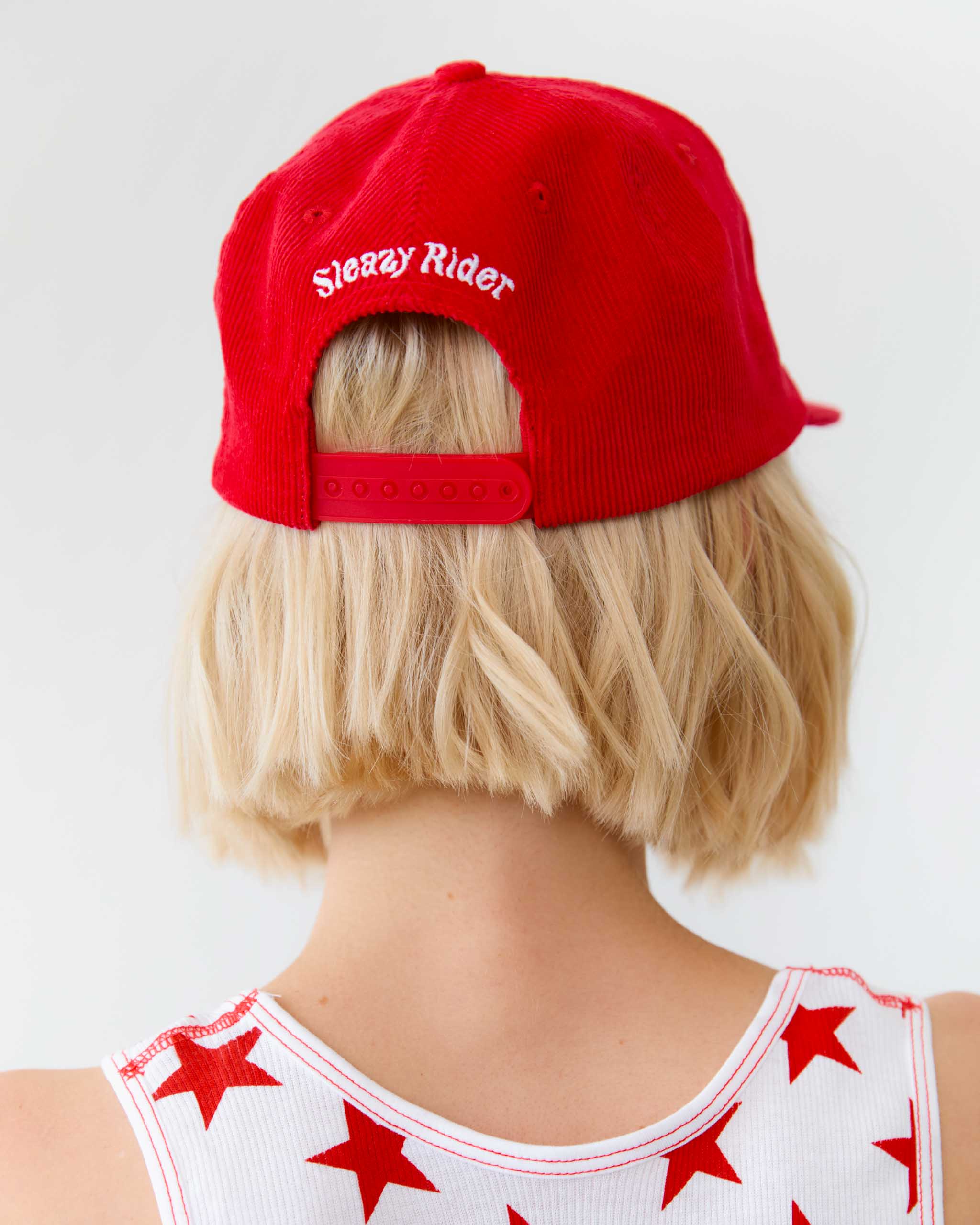 Cowboy Hat Corduroy Cap - Red