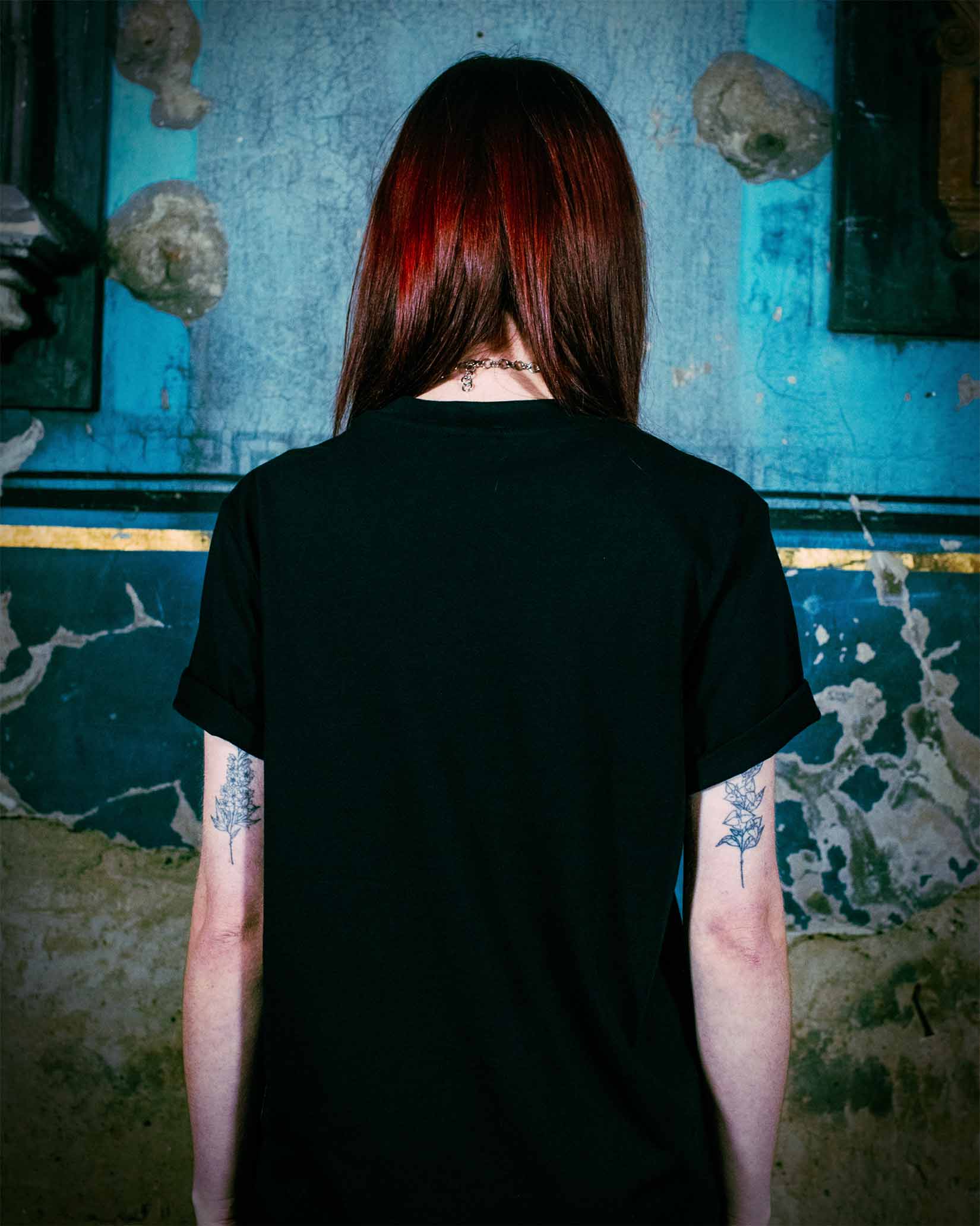 The back of the Sinner t-shirt by Sleazy Rider.