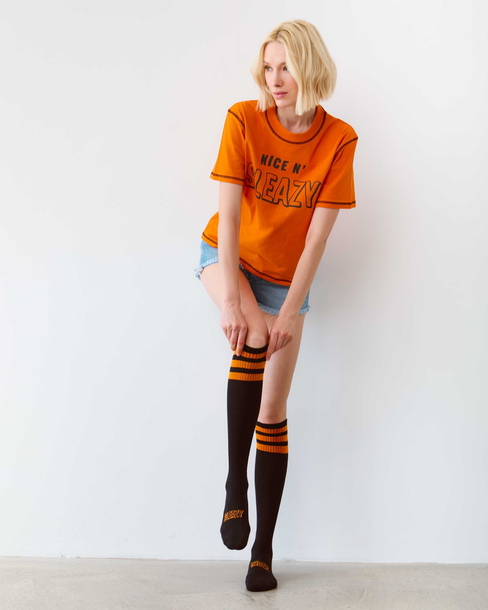Sleazy Knee Socks - Black