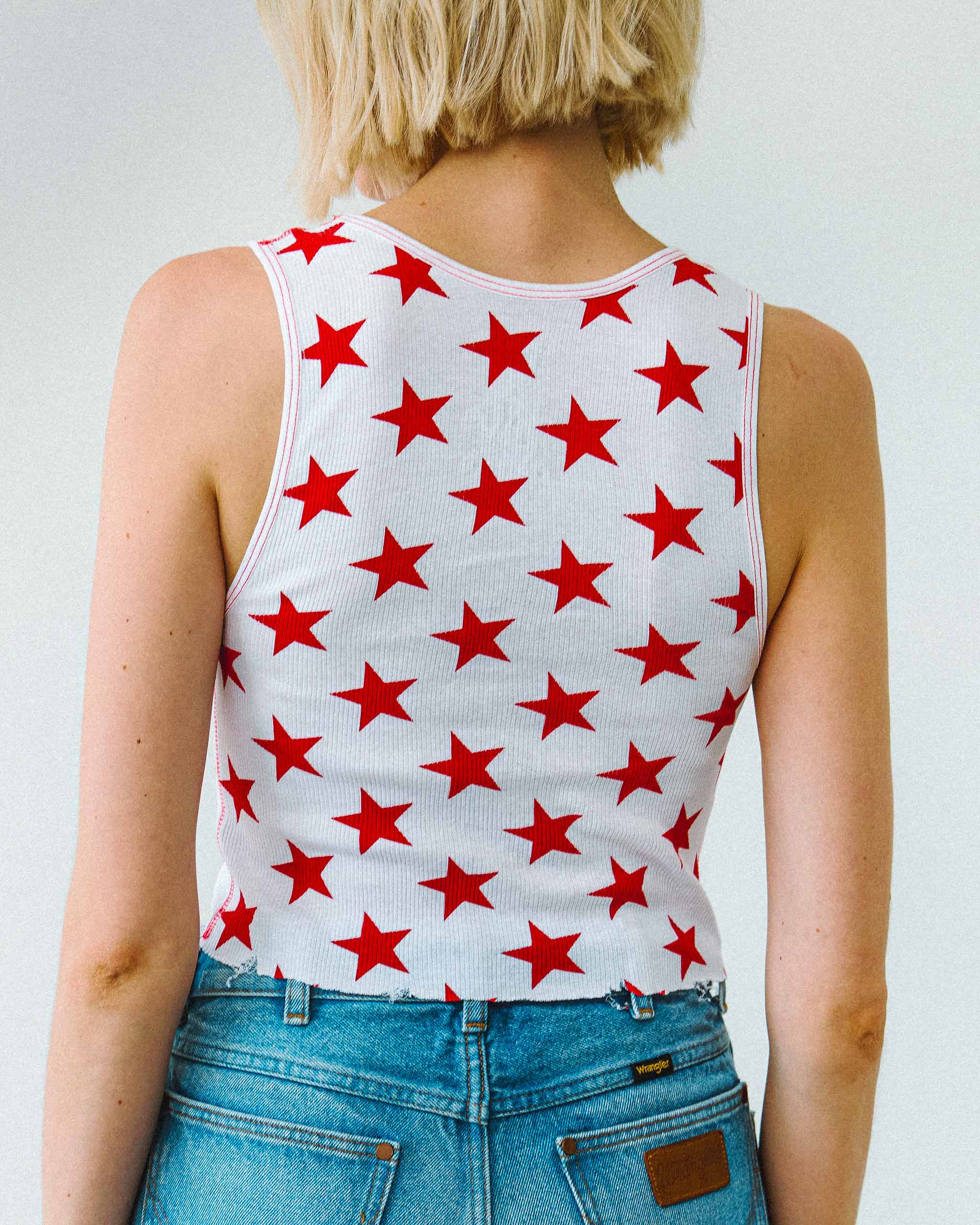 Starstudded Tank Top - White