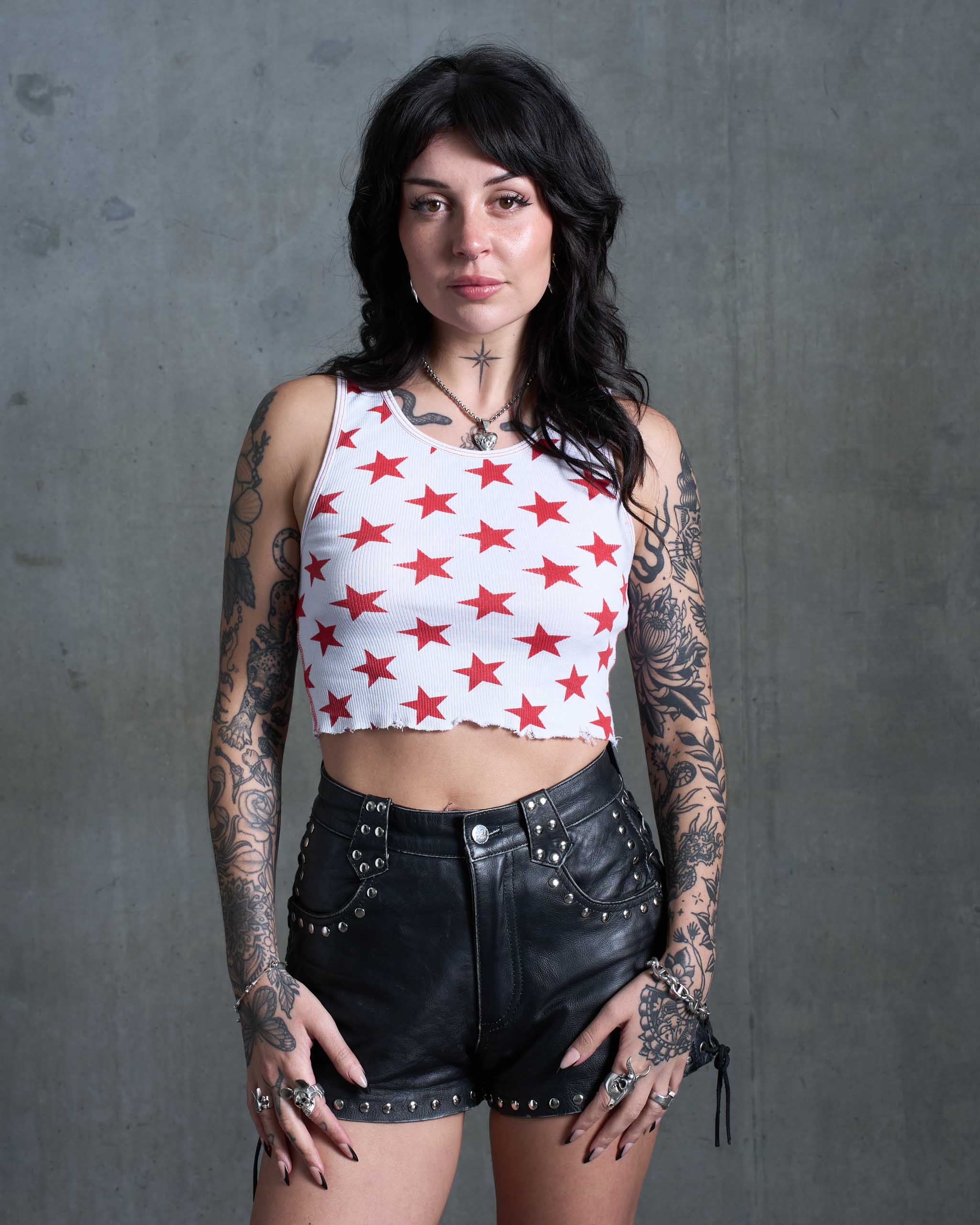 Starstudded Tank Top - White