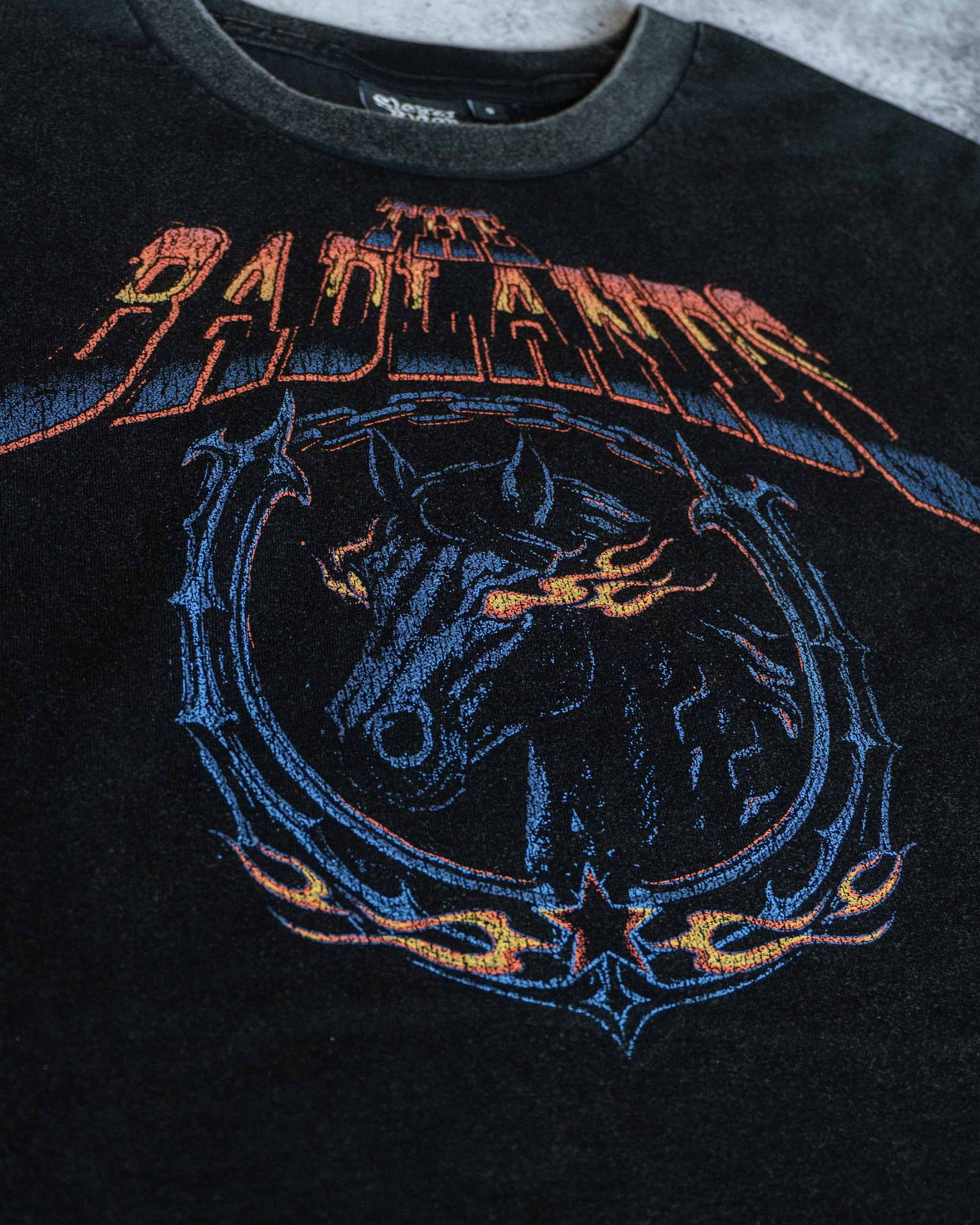 The Badlands Long Sleeve Cropped T-Shirt - Acid Wash